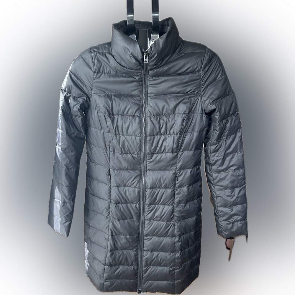 American Eagle Outfitters Black Real Down Puffer Coat with High Collar